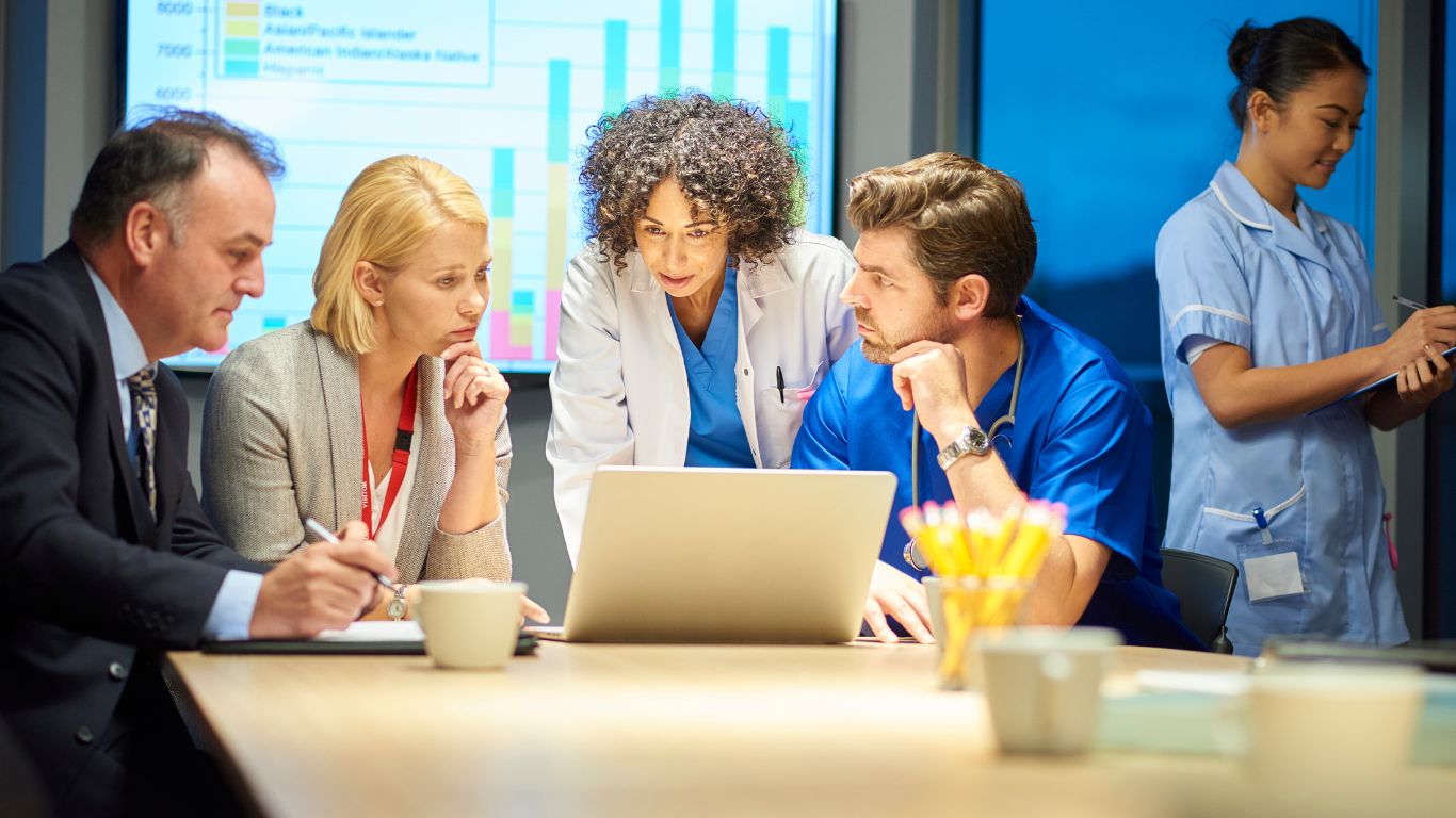 doctors and staff in a meeting