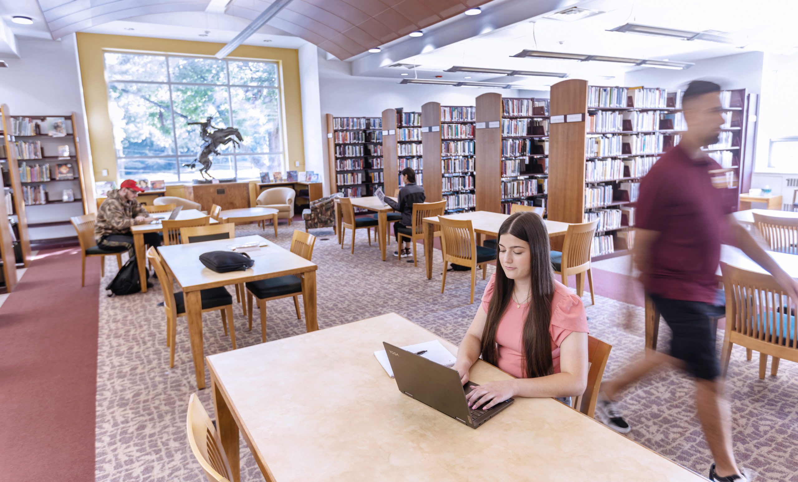 Students in library