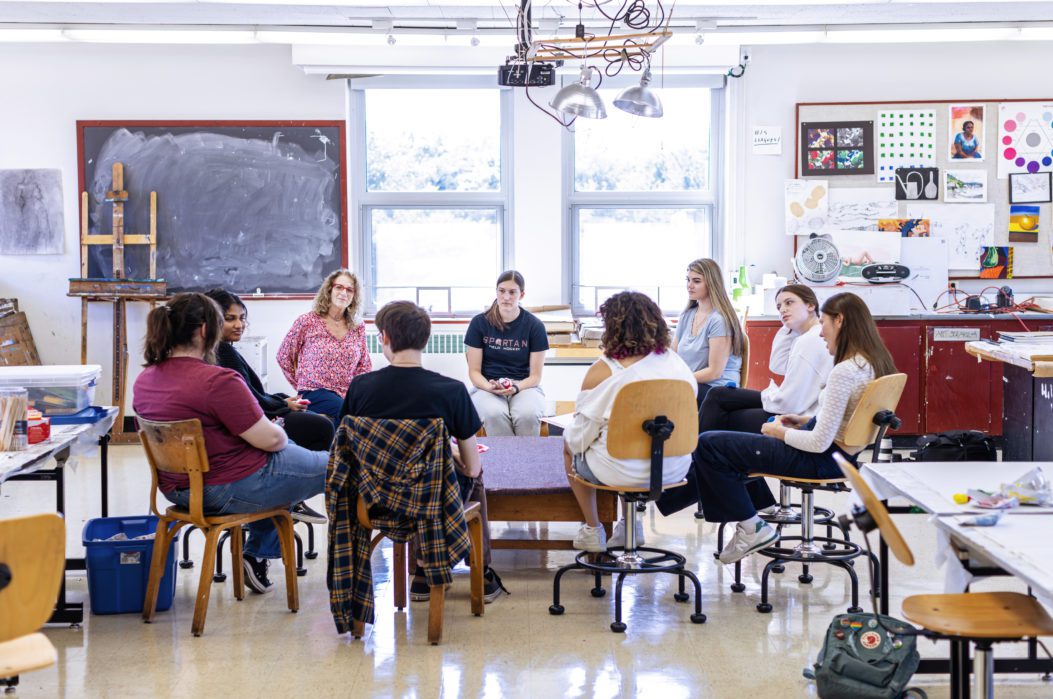 A group of students in the Art Therapy Class