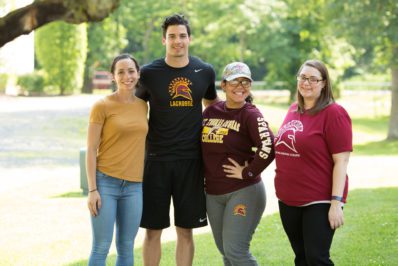 Students outside.