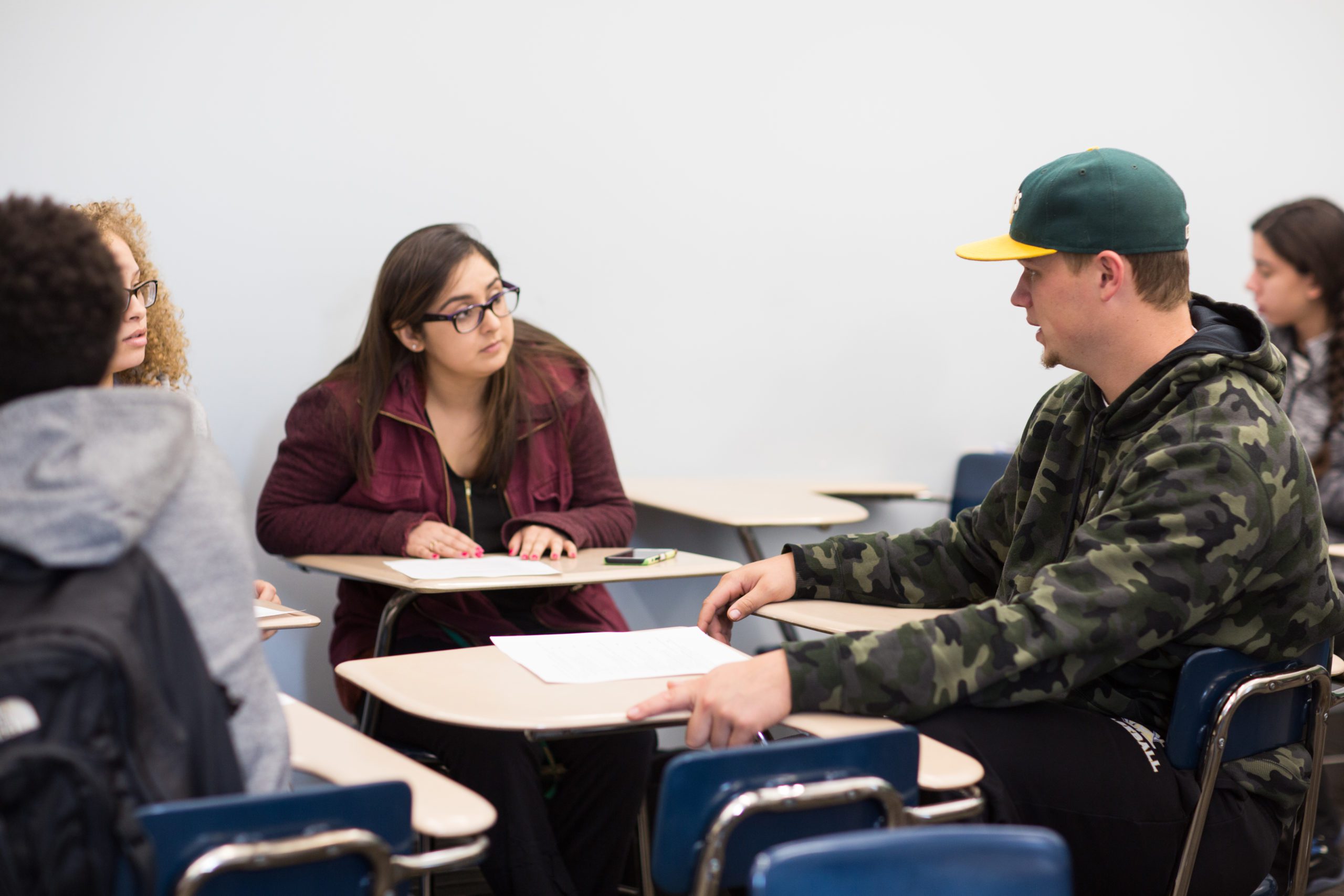 Students sitting at desks in the classroom