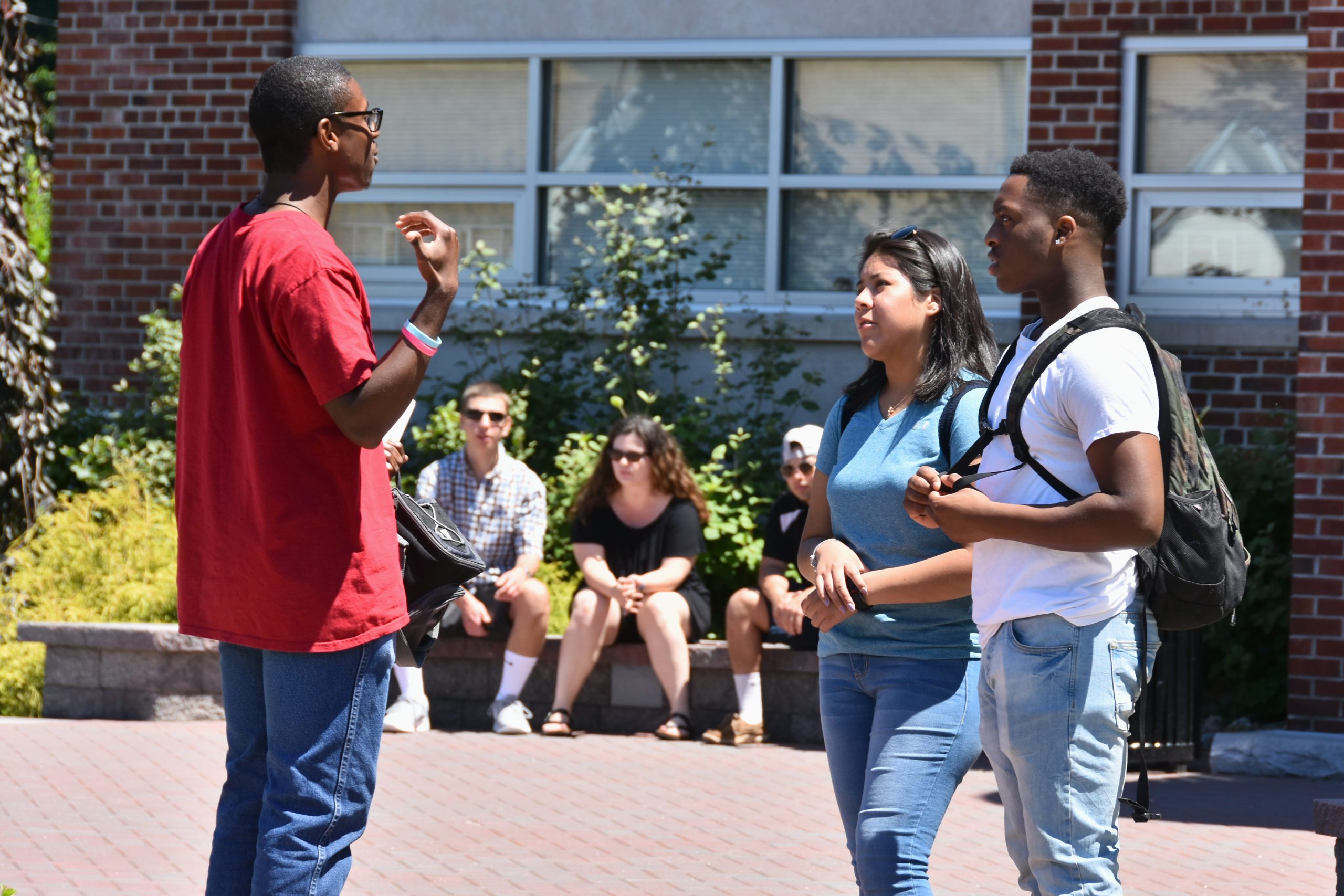 students outside