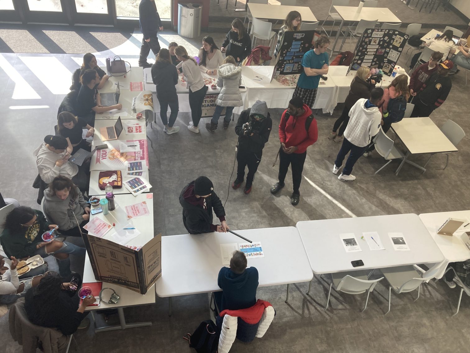 Overhead image of students at Club Fair