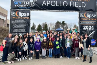 St. Thomas Aquinas College students and faculty in Tupper Lake, NY for total Solar Eclipse.